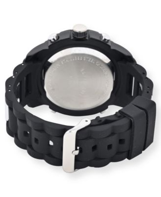 U.S. Polo Association Men's Black and Silver Strap Watch