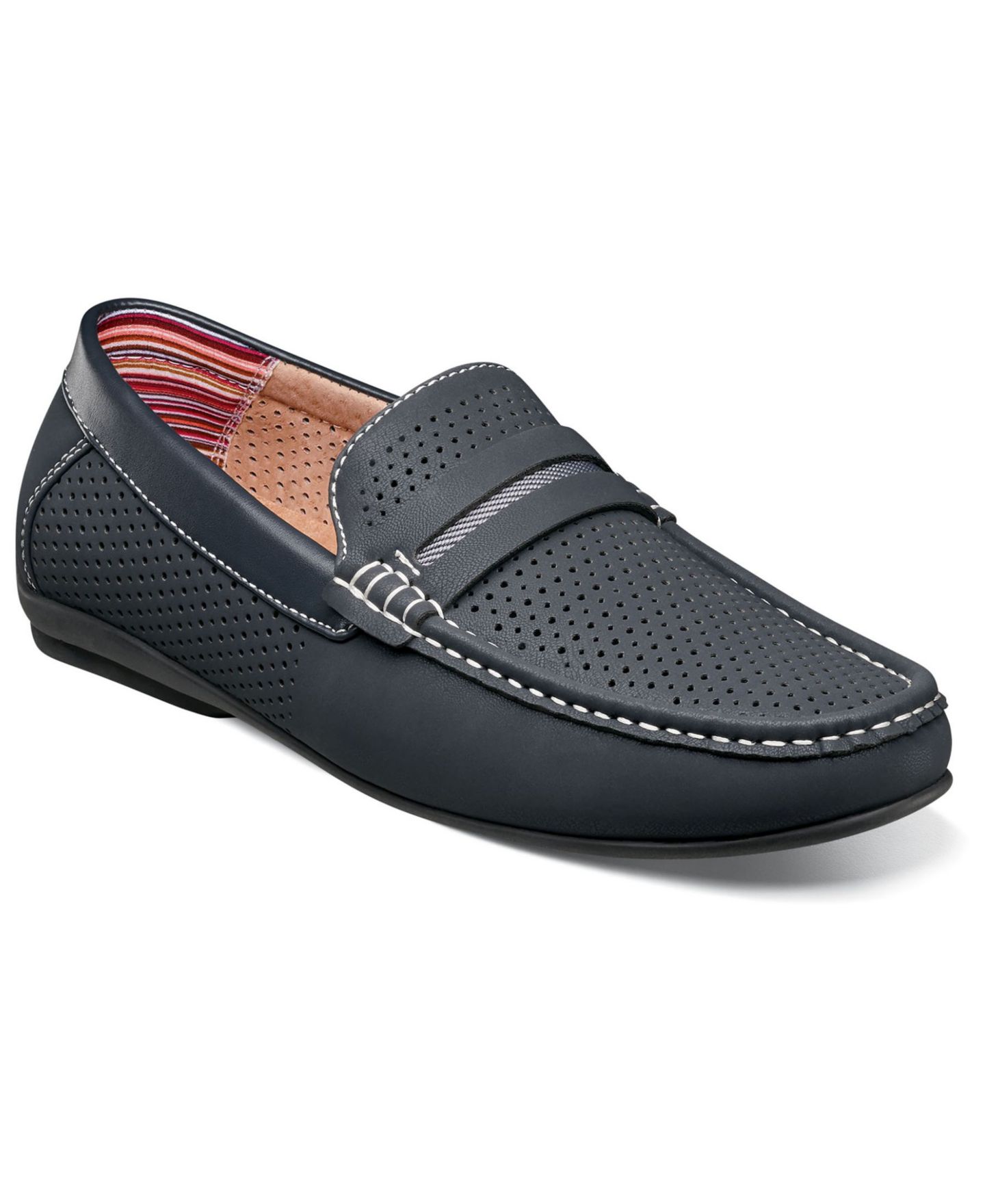 Мужские туфли Stacy Adams Corby Moccasin Toe Saddle Slip-on Loafer, цвет: Тёмно-синий — фото 1