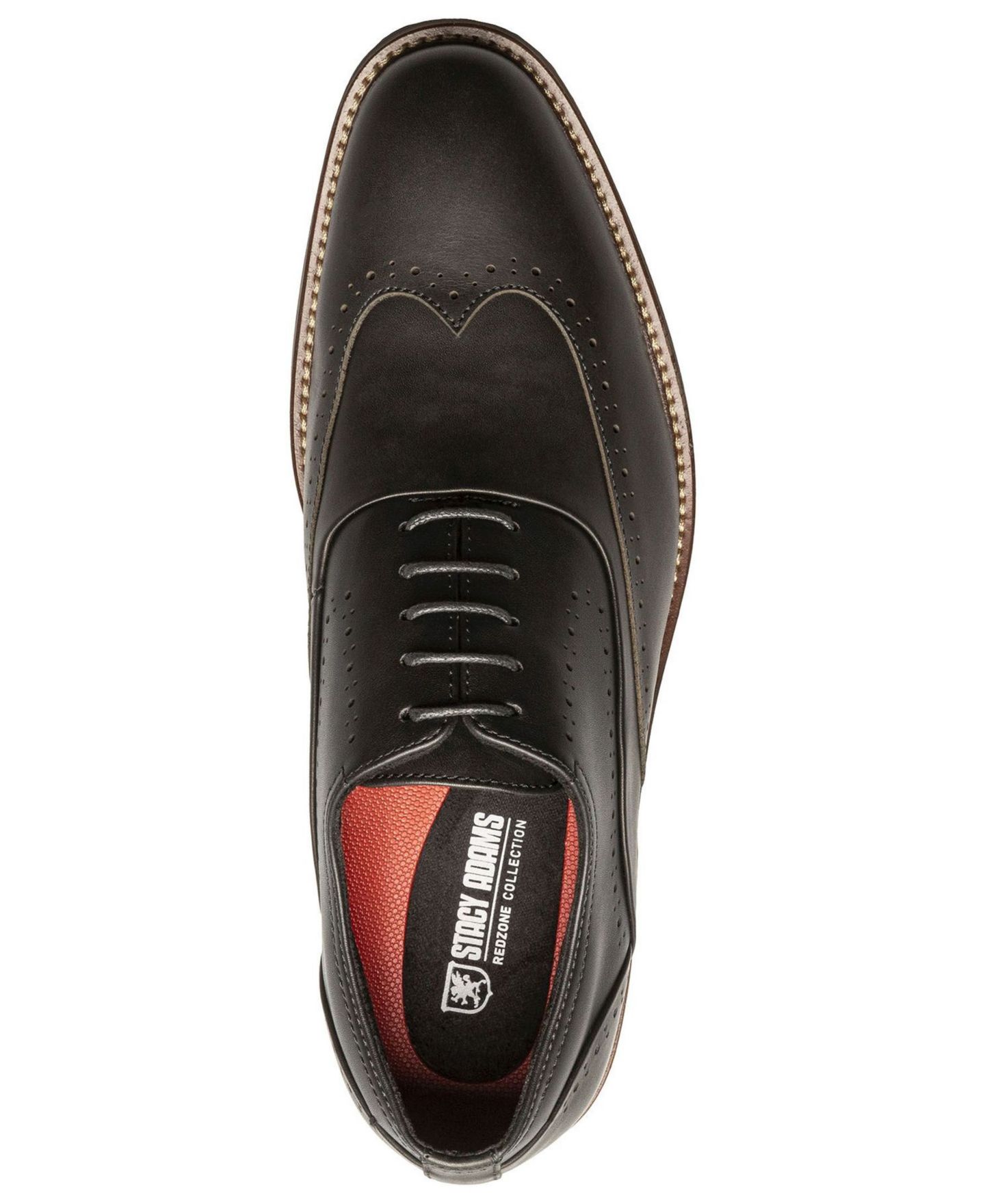 Обувь Stacy Adams Men's Macarthur Leather Wingtip Oxford, цвет: Чёрный — фото 4