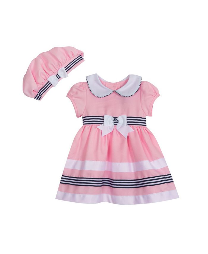 Rare Editions Baby Girls Twill Dress with Matching Hat and Panty, Set ...