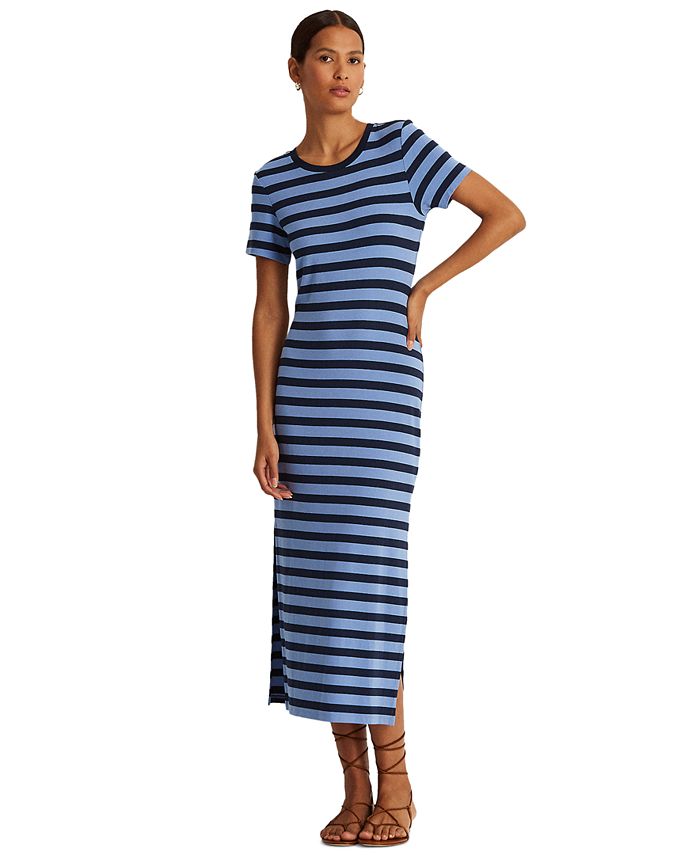 Lauren Ralph Lauren Striped Stretch Jersey T-Shirt Dress & Reviews - Dresses  - Women - Macy's