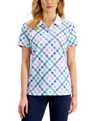 womens plaid polo shirts