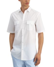 White Short Sleeve Mens Casual Button Down Shirts & Sports Shirts - Macy's