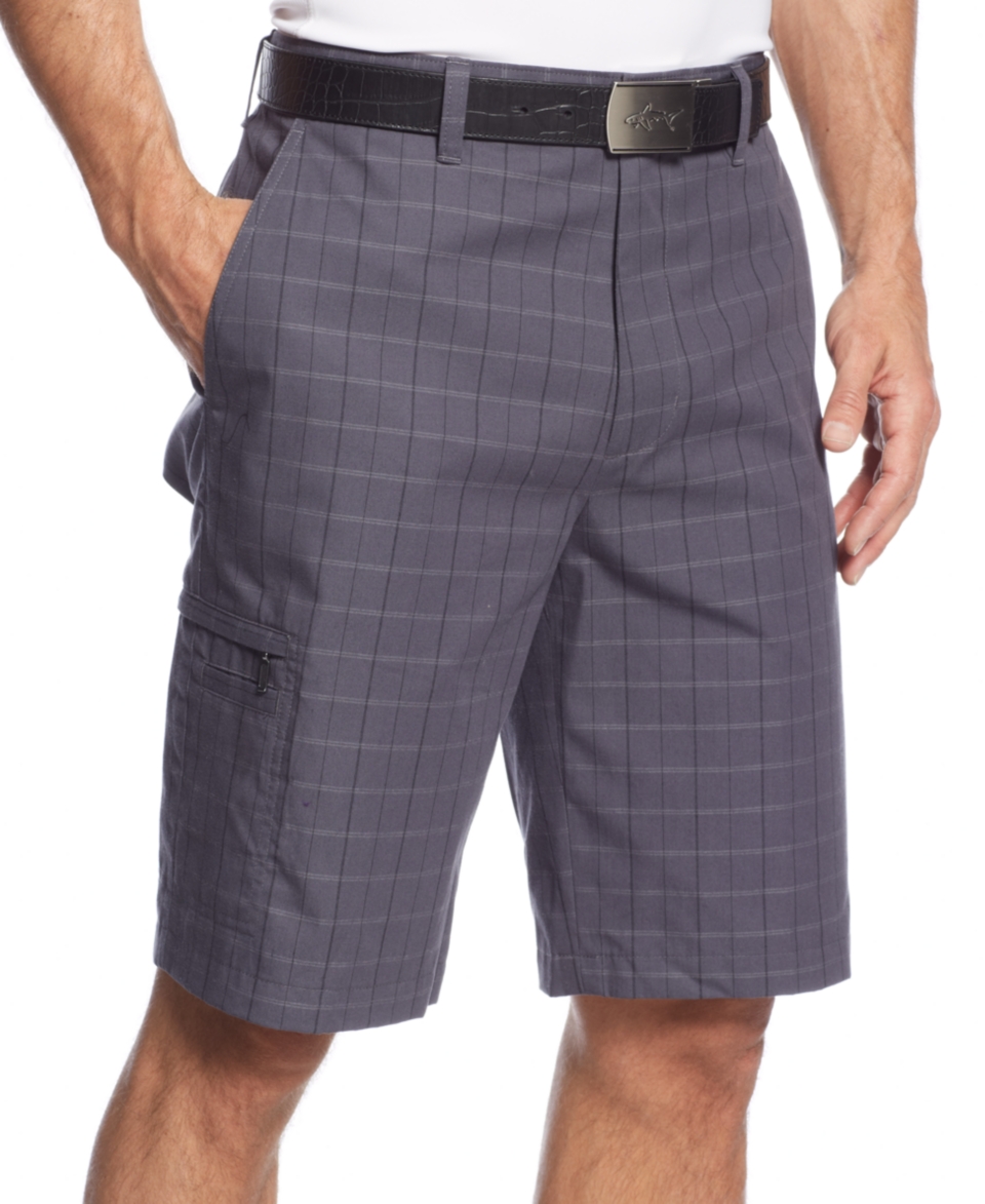 Greg Norman for Tasso Elba 5 Iron Plaid Performance Golf Shorts