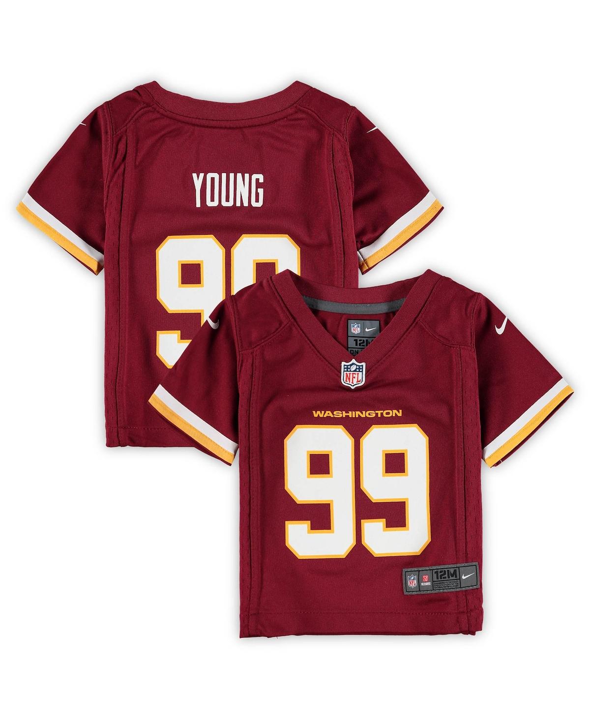 Infant Girls and Boys Chase Young Burgundy Washington Football Team Game Jersey