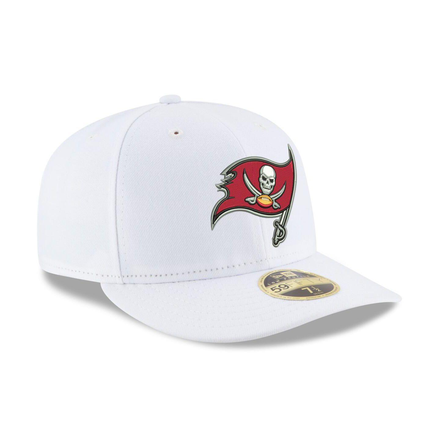 Мужская кепка New Era White Tampa Bay Buccaneers Team Logo Omaha Low Profile 59FIFTY Fitted Hat — фото 2