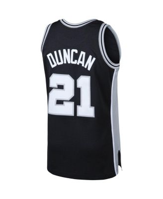 Men's Tim Duncan Black San Antonio Spurs Big and Tall Hardwood Classics Jersey