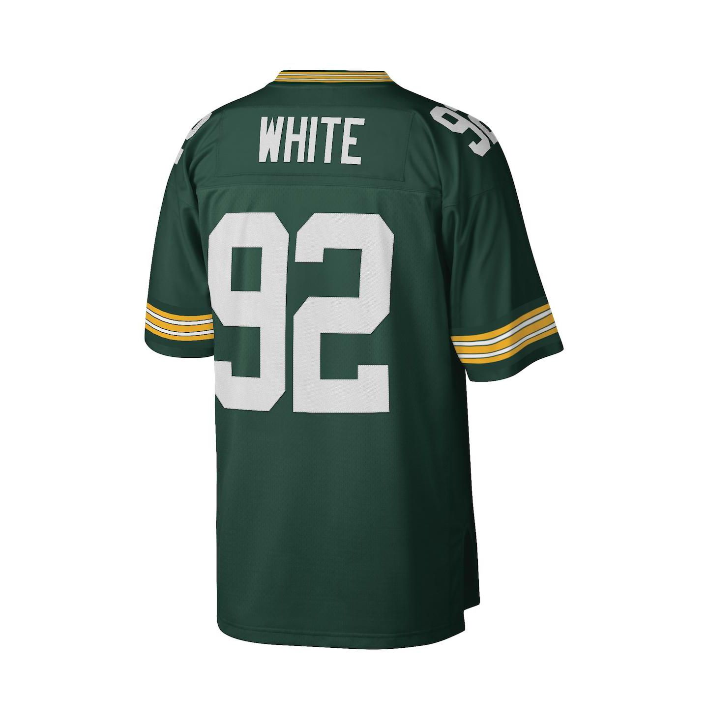 Мужской топ Mitchell & Ness Reggie White Green Green Bay Packers Big and Tall 1996 Retired Player Replica Jersey — фото 2