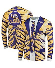 Men's Gold Lsu Tigers Suit Long Sleeve T-shirt