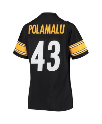 Women's Troy Polamalu Black Pittsburgh Steelers Legacy Replica Team Jersey