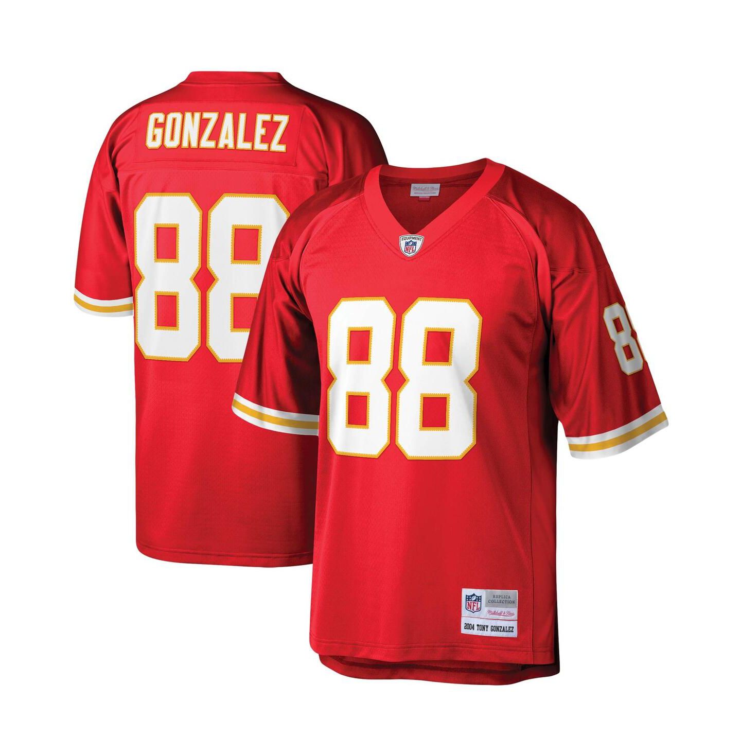 Мужской топ Mitchell & Ness Tony Gonzalez Red Kansas City Chiefs Legacy Replica Jersey — фото 1