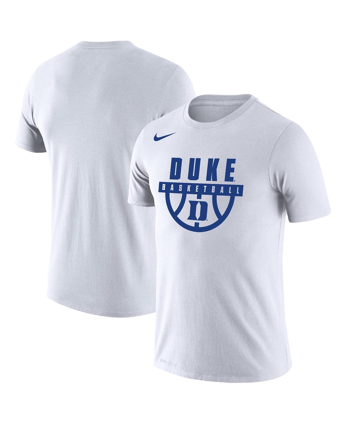 Men's White Duke Blue Devils Basketball Drop Legend Performance T-shirt