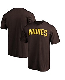 Men's Brown San Diego Padres Official Wordmark T-shirt