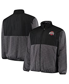 Men's Black, Charcoal Ohio State Buckeyes Big and Tall Puff Full-Zip Jacket