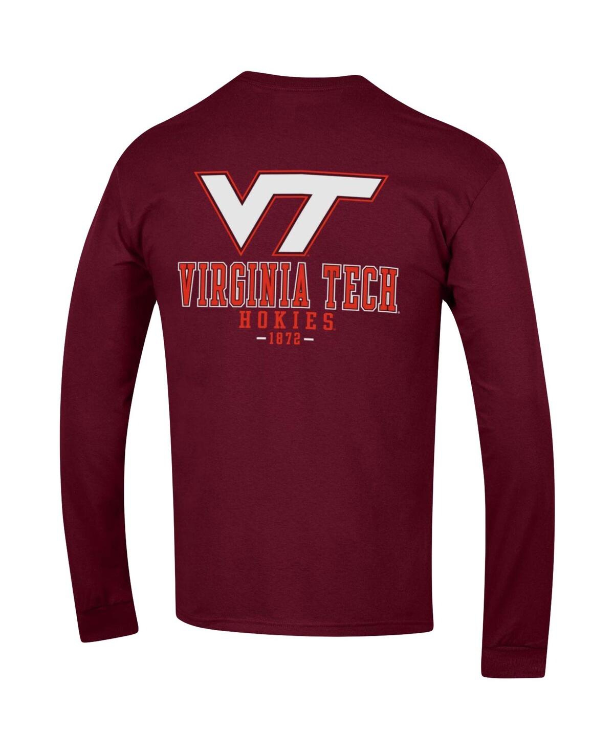 Shop Champion Men's Maroon Virginia Tech Hokies Team Stack Long Sleeve T-shirt