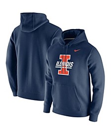 Men's Navy Illinois Fighting Illini Vintage-Like School Logo Pullover Hoodie