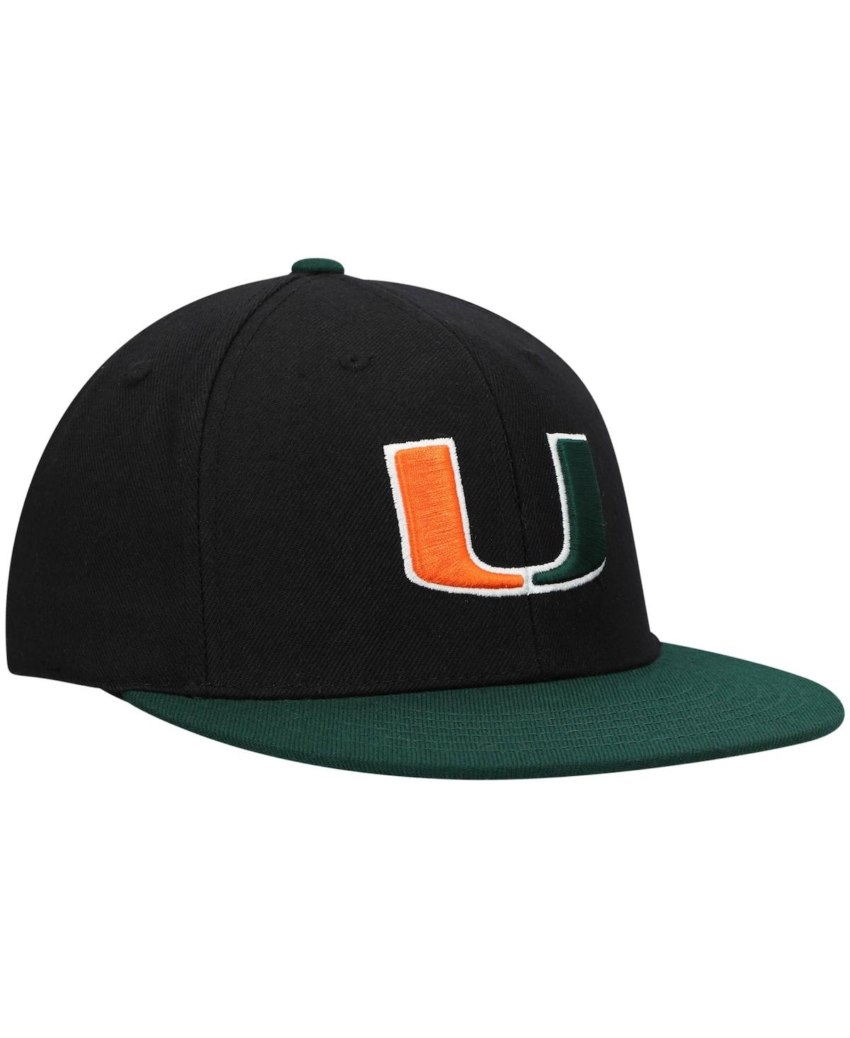 Men'sand Green Miami Hurricanes Team Color Two-Tone Fitted Hat - Black, Green