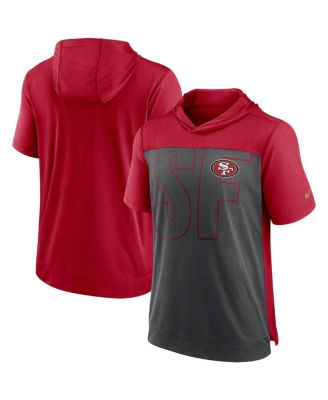 San Francisco 49ers Nike Performance Hoodie T-Shirt - Heathered  Charcoal/Scarlet