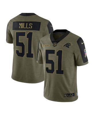 Nike Carolina Panthers No51 Sam Mills Olive/USA Flag Men's Stitched NFL Limited 2017 Salute To Service Jersey