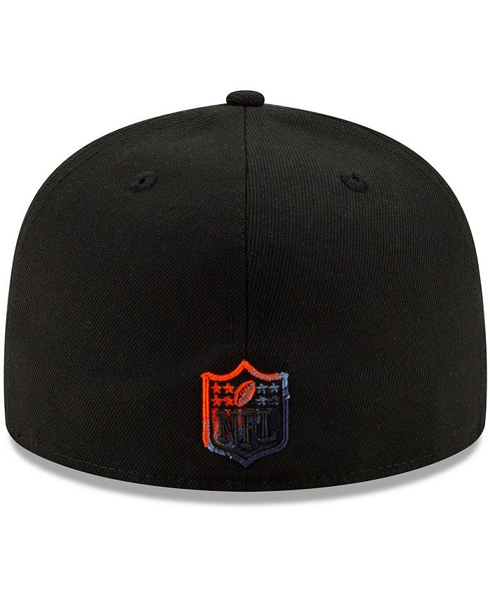 New Era Men's Black Chicago Bears Logo Color Dim 59FIFTY Fitted Hat ...