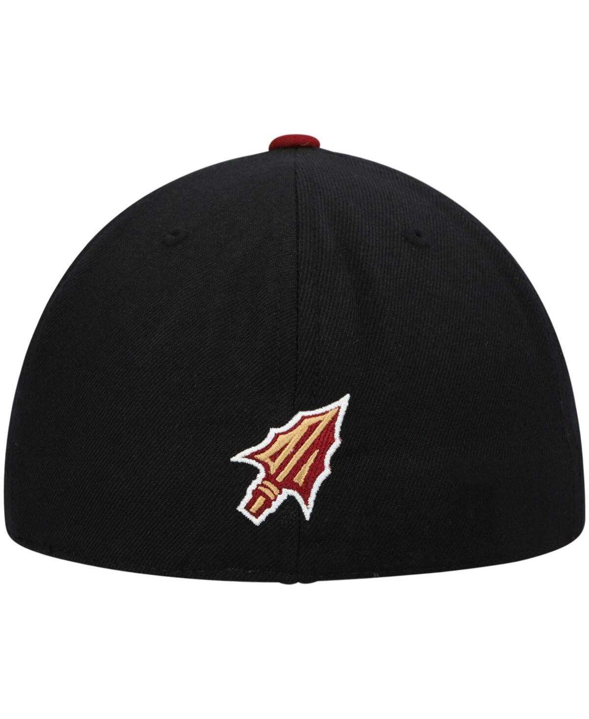 Top Of The World Men's Black And Garnet Florida State Seminoles Team Color Two-tone Fitted Hat In Black,garnet