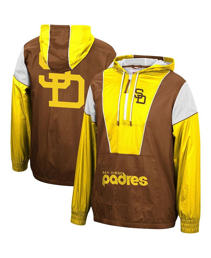 Lids San Diego Padres Mitchell & Ness Highlight Reel Windbreaker Half-Zip  Hoodie Jacket - Brown