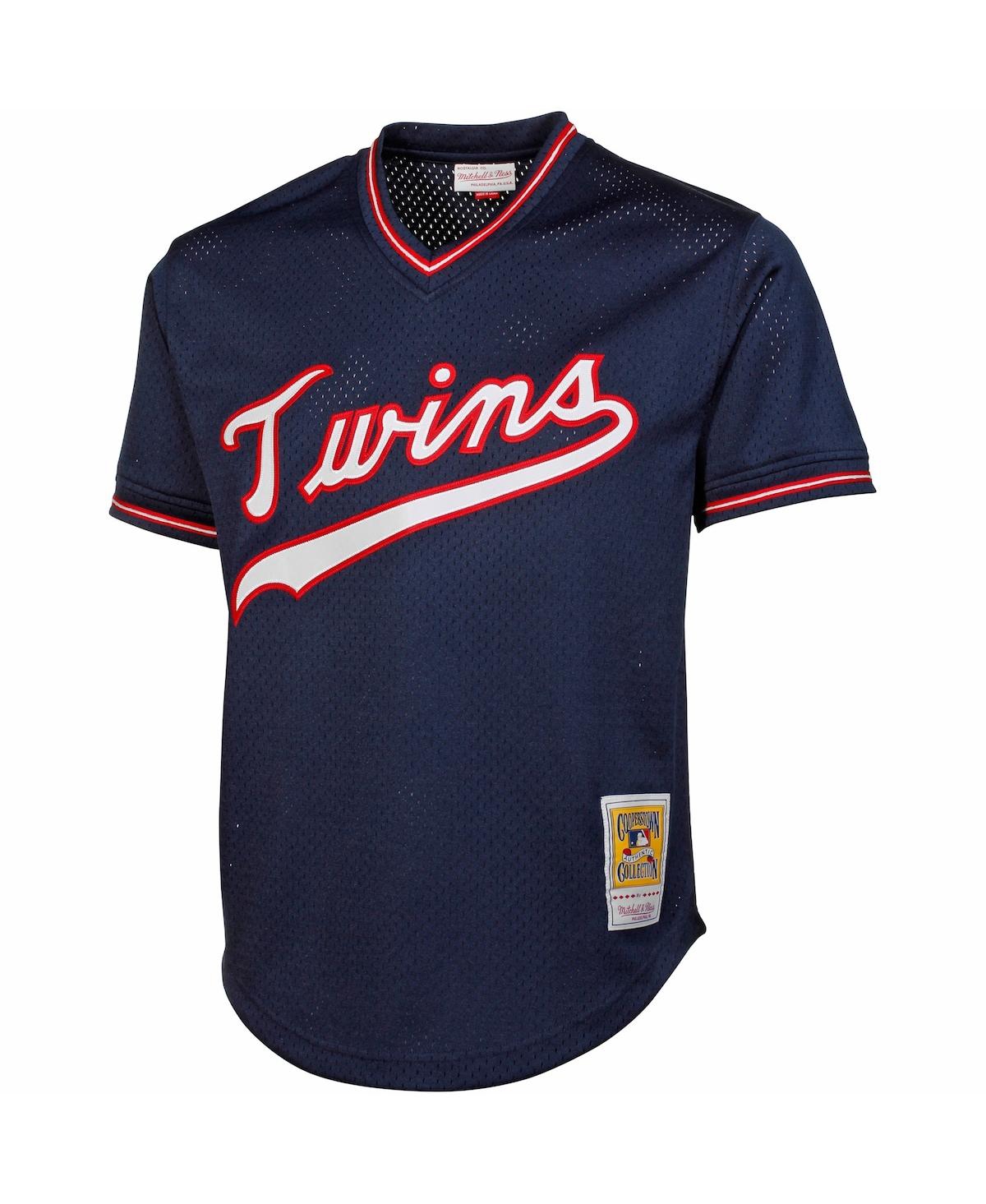 Men's Kirby PuckettMinnesota Twins 1985 Authentic Cooperstown Collection Mesh Batting Practice Jersey - Navy