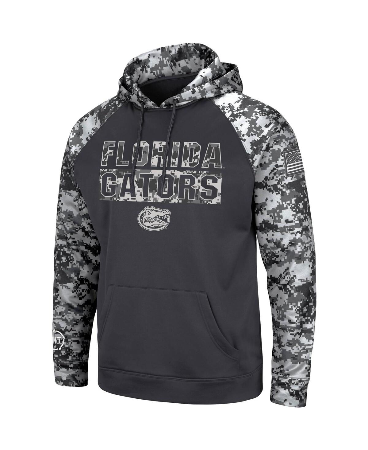 Colosseum Men's Charcoal Florida State Seminoles Oht Military-inspired Appreciation Digital Camo Pullover Hood In Charcoal