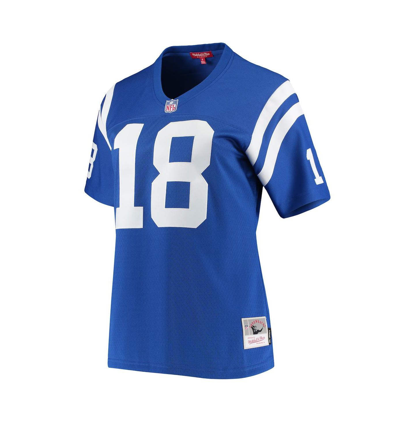 Женский топ Mitchell & Ness Peyton Manning Royal Indianapolis Colts 1998 Legacy Replica Jersey — фото 3
