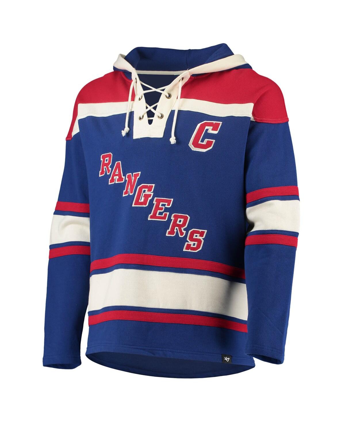 Shop 47 Brand Men's Wayne Gretzky Blue New York Rangers Retired Player Name And Number Lacer Pullover Hoodie