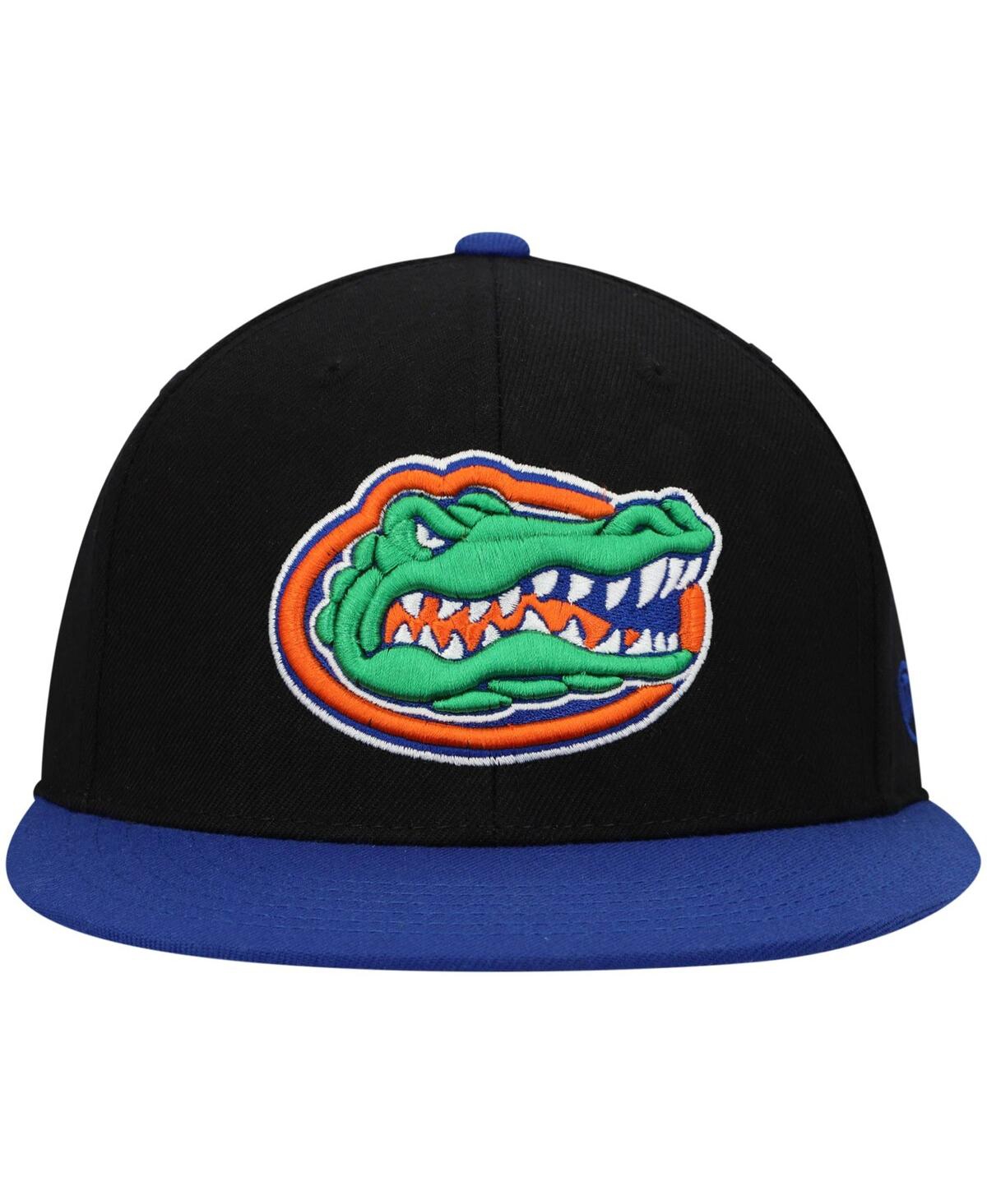 Top Of The World Men's Black And Royal Florida Gators Team Color Two-tone Fitted Hat In Black,royal