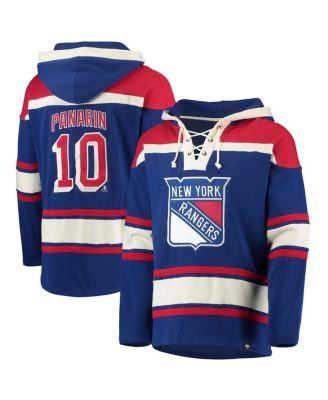 Men's Artemi Panarin Blue New York Rangers Player Name and Number Lacer Pullover Hoodie