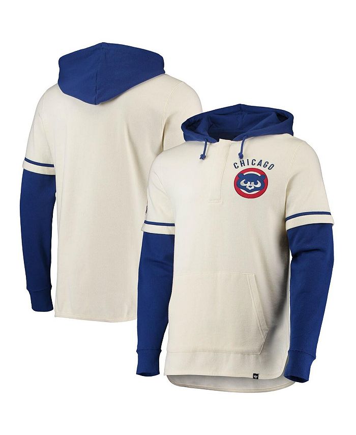 47 Brand Men's Cream Chicago Cubs Heritage Shortstop Jersey Four-Snap Hoodie  - Macy's
