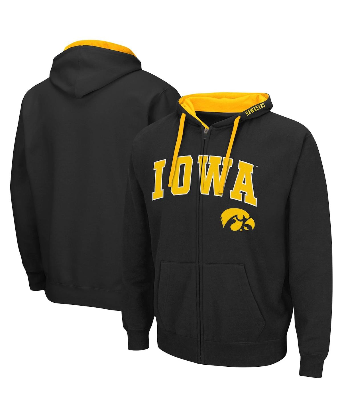 Colosseum Men's  Black Iowa Hawkeyes Big And Tall Full-zip Hoodie In Black