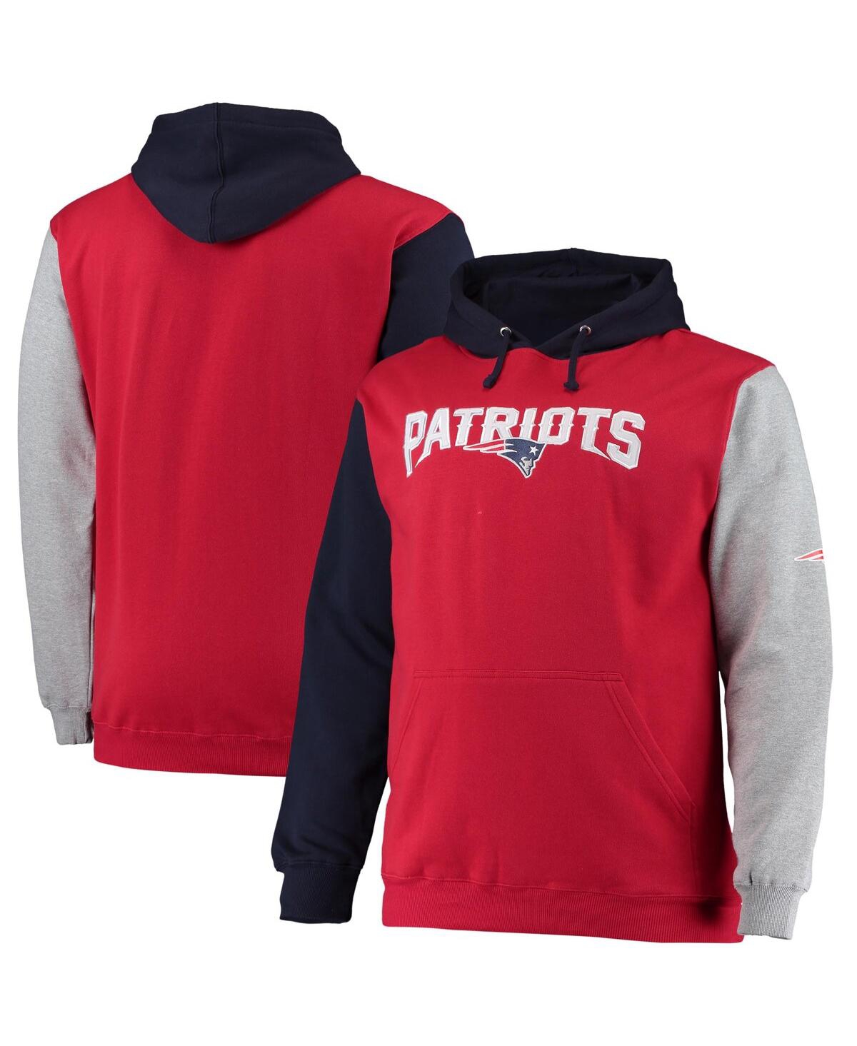 Men's Red New England Patriots Big and Tall Pullover Hoodie - Red