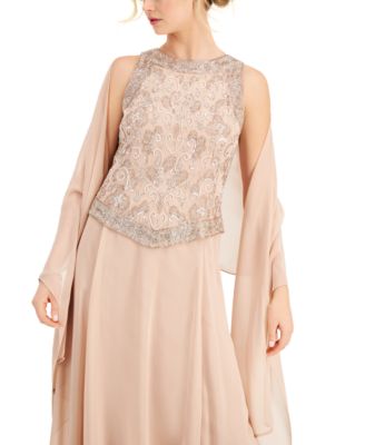 J Kara Beaded Chiffon Dress