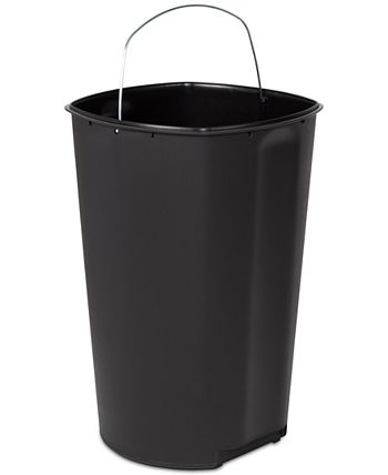 Honey Can Do - 50-Liter Square Stainless Steel Step Trash Can with Soft-Close Lid