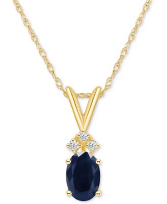 Sapphire (1 ct. t.w.) & Diamond Accent 18" Pendant Necklace in 14k Gold (Also in Ruby)