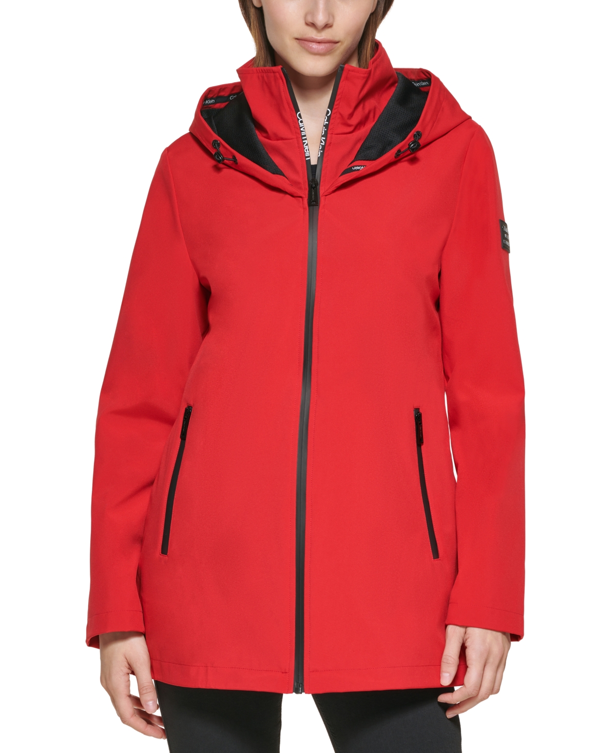 Calvin Klein Women s Hooded Raincoat Smart Closet