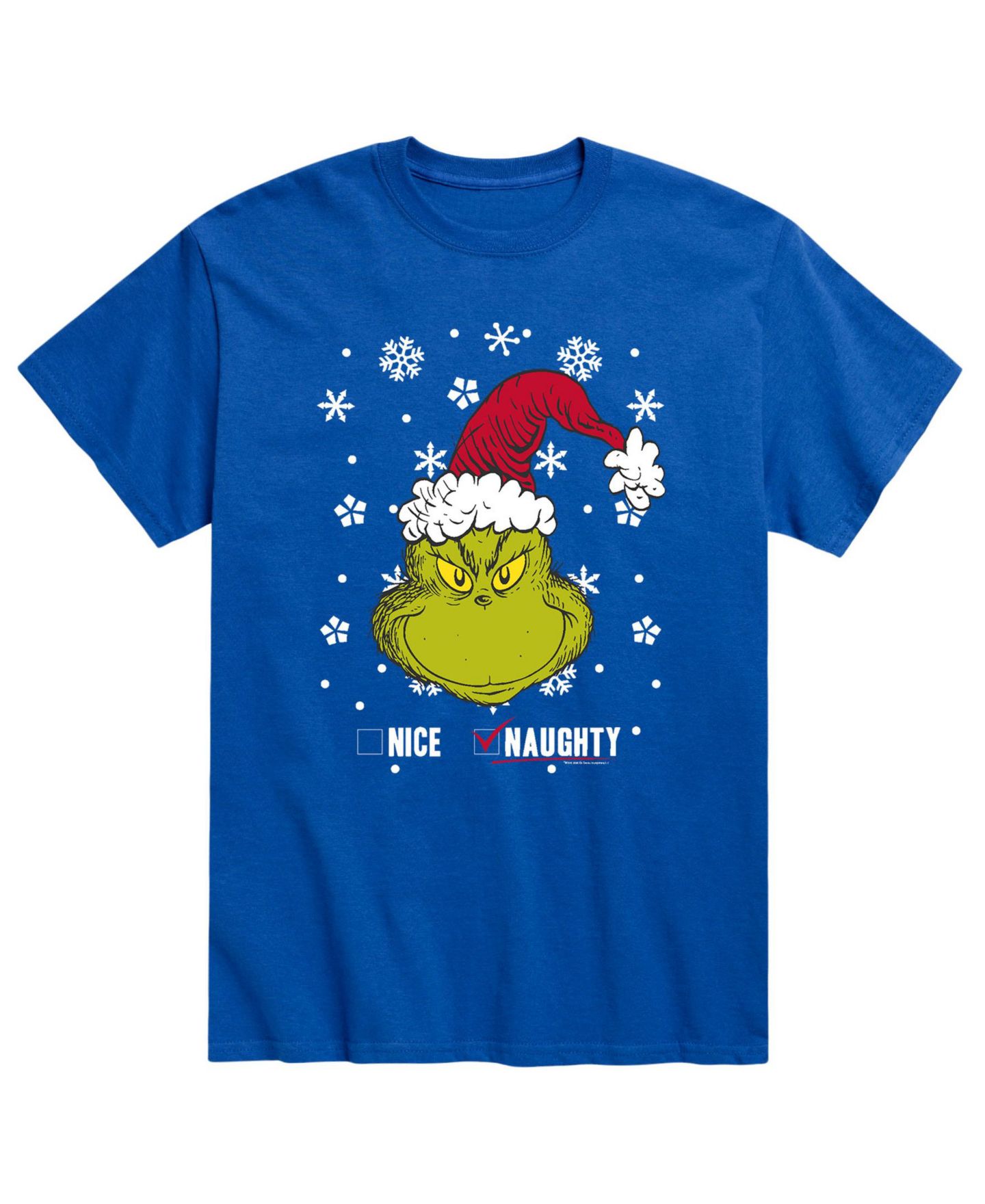 Мужская футболка AIRWAVES Dr. Seuss The Grinch Naughty or Nice, цвет: Синий — фото 1