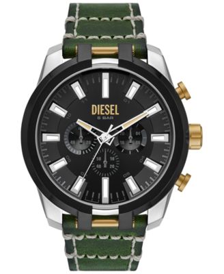 Diesel - Men's Chronograph Split Dark Green Leather Strap Watch 51mm