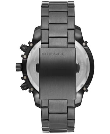 Diesel - Men's Chronograph Griffed Gunmetal-Tone Stainless Steel Bracelet Watch 48mm