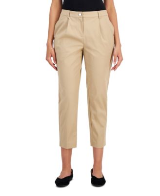 Alfani - Petite Pleated Tapered-Leg Pants