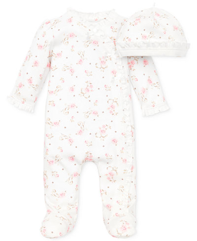 Little Me Baby Coverall, Baby Girls Coverall with Matching Hat
