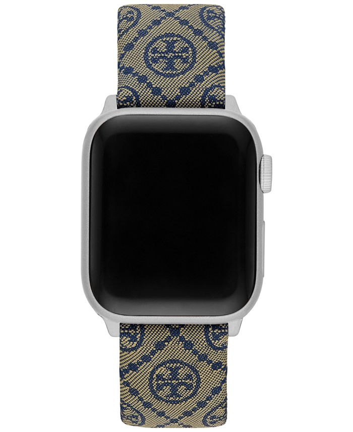 Tory Burch T Monogram Interchangeable Blue Fabric & Luggage Leather Band  For Apple Watch® 38mm/40mm & Reviews - All Watches - Jewelry & Watches -  Macy's