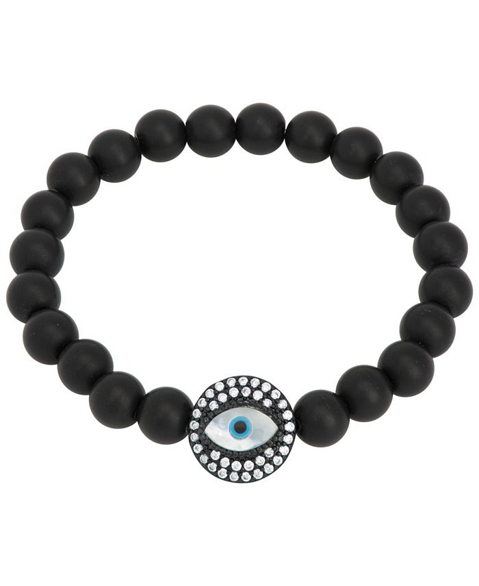 Macy's Evil Eye Charm Stretch Bracelet in Fine Silver Plate Macy's