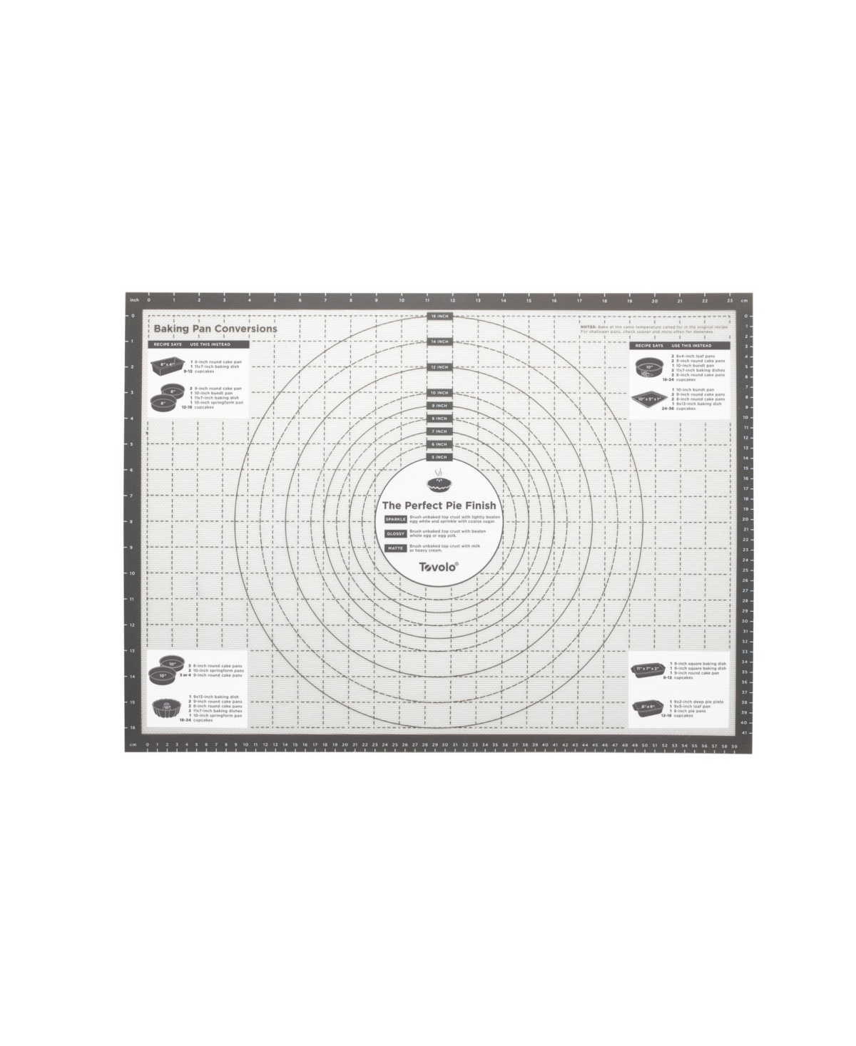 Tovolo Pro-bake Silicone Pastry Mat With Reference Marks In Charcoal