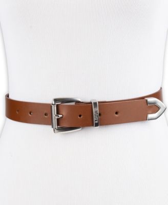 Women's Western Metal Tip End Leather Pant Belt