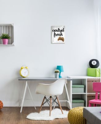 Stupell Industries Control Freak Wood Texture Sign with Video Game Controller Wall Plaque Art Collection by Daphne Polselli