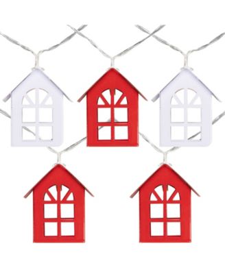 10 Count LED Warm House Christmas Lights with 6.5' Wire